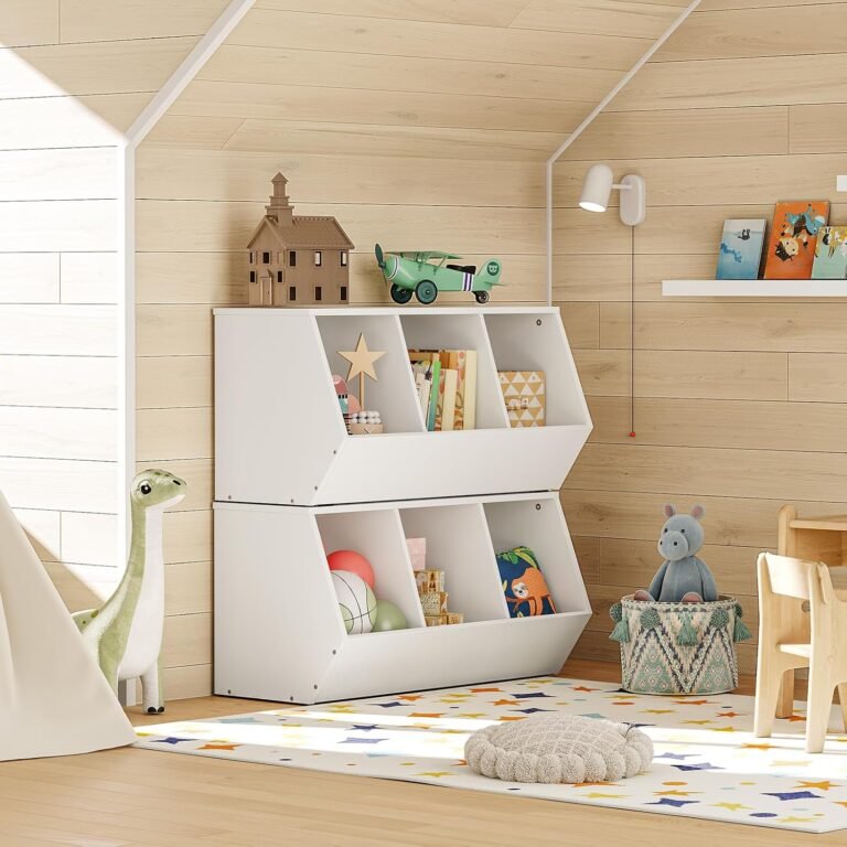HOOBRO Stackable 3-Bin Toy Storage Cubby