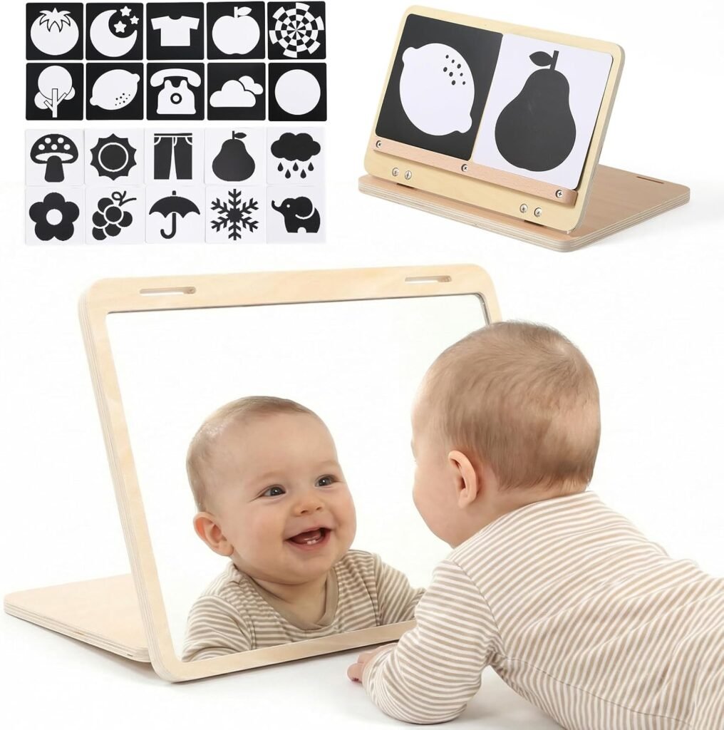 IEATFO Tummy Time Mirror Play Set