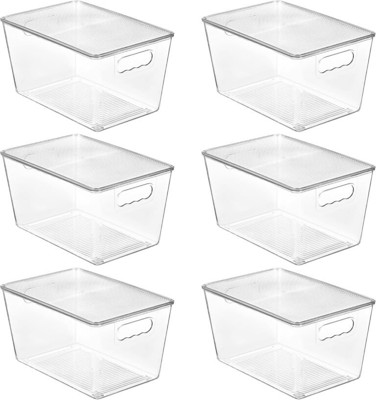 Vtopmart 6-Pack Clear Stackable Storage Bins